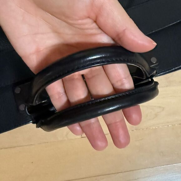 Rag & Bone Black Medium Pilot Pebbled Lambskin Leather Bag - Picture 8 of 16